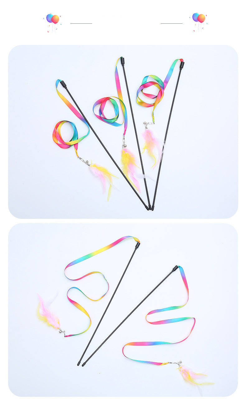 Interactive Feather Cat Teaser Wand