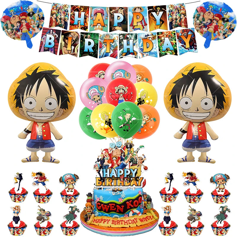 One Piece Luffy Foil & Latex Birthday Balloon Set 🎉🏴‍☠️