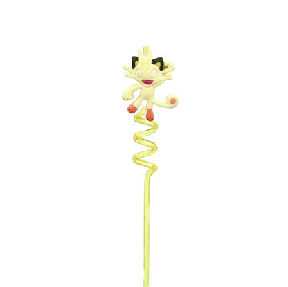 FUNISM Pikachu series cartoon creative spiral straws decorate party reusable colorful straws