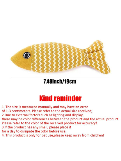 Burlap Cat Toy Cat Mint Fish Pet Chew Toy Cat Fun Interactive Soft Lifelike Fish Kitten Self-Happiness Training Toy Cat Supplies