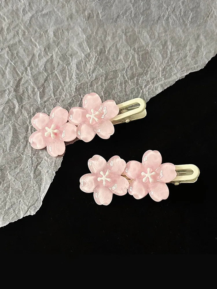Jelly Cherry Blossom Hair Clips.