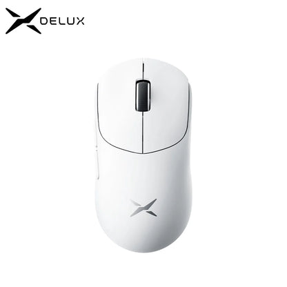 Delux M400 Wireless Gaming Mouse,24000DPI,1KHz Polling Rate,PAW3311,Tri-mode 500mAh Rechargable Mice for All Hands PC Gamer
