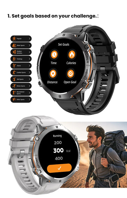 TANK X3 Smartwatch – GPS, BT Call, Compass & 5ATM Waterproof
