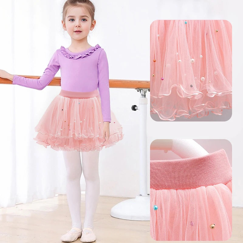 Girls' K-Pop HUNTRX Princess Set: Tie-Dye Graphic Tee & Pearl Tutu Skirt 2-Piece Outfit