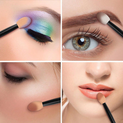 100/120/200Pcs Double-Headed Eyeshadow Brush, Disposable Dual Sided Eyeshadow Brush Double Ended Sponge Applicator Oval Tipped