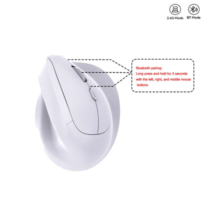 Ergonomic Bluetooth5.0&2.4G Wireless Vertical Mouse with Silent Button,Rechargeable 1600DPI Optical Mice for PC/Laptop/Desktop