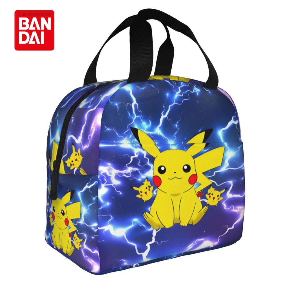 Bandai Japan Anime Pokemon Lunch Bag for School Kids Office Pikachu Sac Lunch Portable Thermal Cooler Lunch Box Handbag Gift