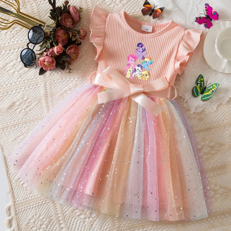 Official My Little Pony "Rainbow Magic" Princess Dress: Lavender Ribbed Bodice & Sequin Tulle Tutu