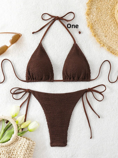 Sexy Three-Point Bikini Swimsuit Hot Sale Of The Season New Women's Split Design Cross-Border Swimwear Attractive And Fashionabl