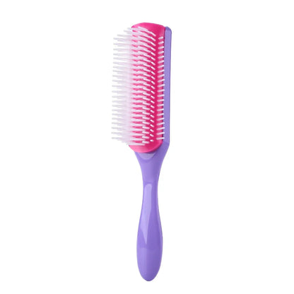 9-Rows Detangling Hair Brush Detangler Hairbrush Scalp Massager Straight Curly Wet Removable Brush Special for Real Hair Wigs