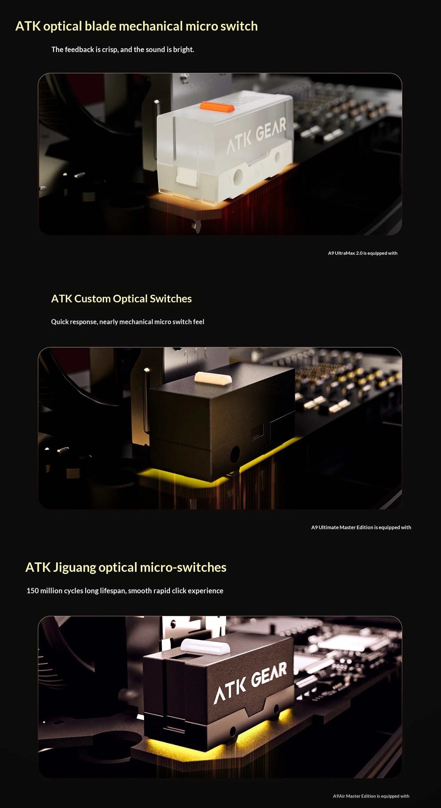 ATK DragonFly A9 Air Ultimate Wireless Gaming Mouse PAW3950 Ultra 42000DPI 750IPS 8KHz RGB Ergonomic Design for Windows MacOs