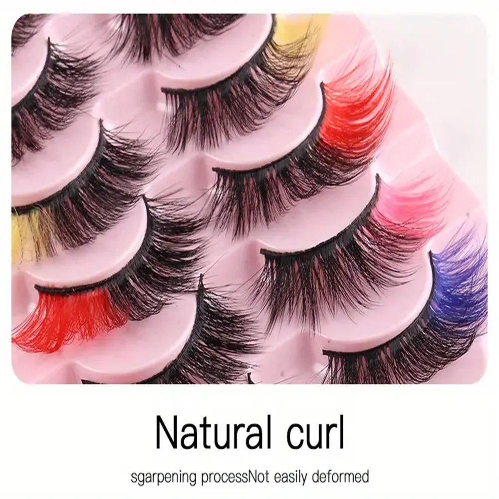 8 pairs of Colorful High-Quality Faux Eyelashes,Individual Lashes Creating a Different Personality for You lash extensions