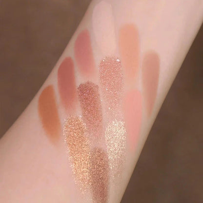 16 Color Matte Glitter Nude Brown Eyeshadow Palette Waterproof Longlasting Cosmetic Pearlescent Eyeshadow Pigment Shimmer Makeup