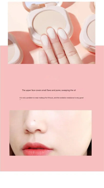 Setting Powder Oil Control Makeup Setting Brightening Skin Tone Setting Powder With Mirror Compact Portable Makeup Powder