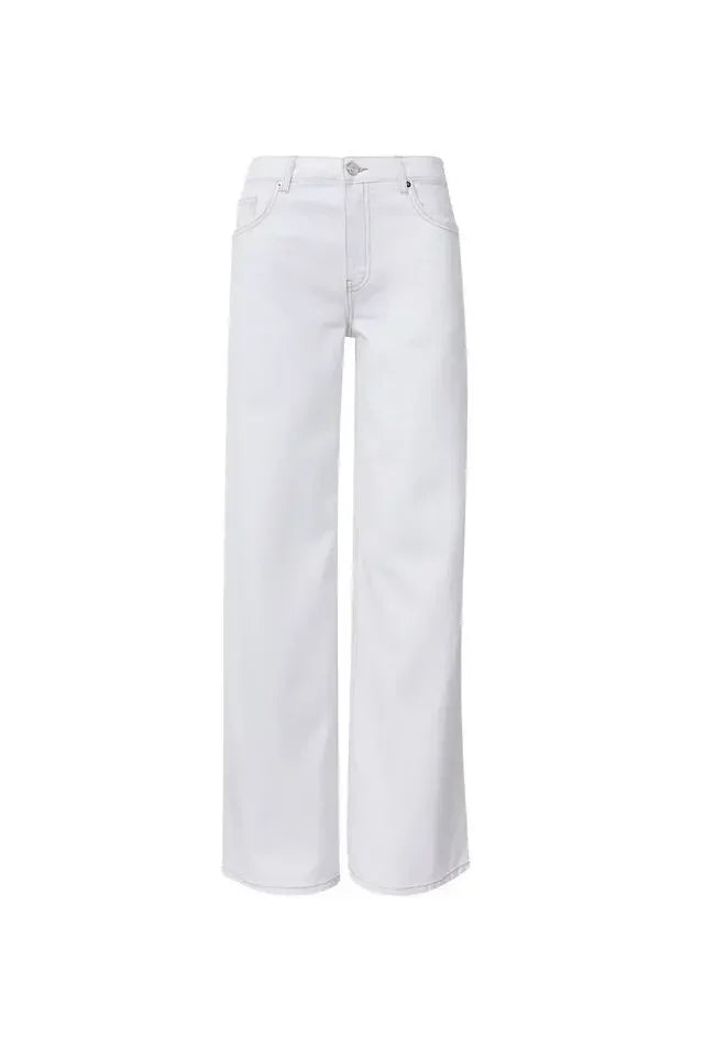 Vintage Distressed Straight-Leg High-Waisted Washing Jeans Loose-Fit Draped Versatile European And American Style Denim Pants