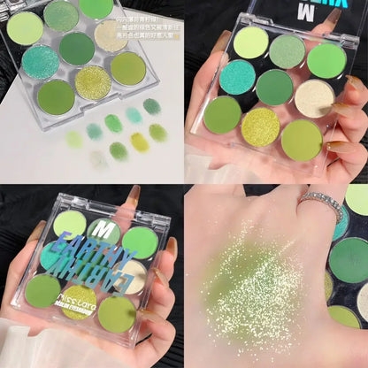 9 Colors Eye Shadow Palette Summer Pearl Matte Fine Shimmer Eyeshadow Powder Long Lasting Charming Eyes Make Up Palette Cosmetic