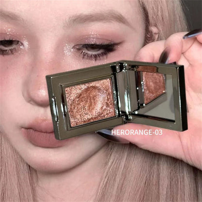 Metallic Glitter Eyeshadow Cream Sparkling Mousse Shimmer Highlighter Pressed Pigments Punk Purple Pearlescent Eyeshadow Palette