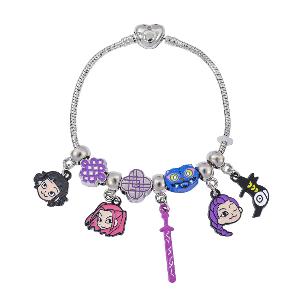 Hot 4Pcs Cartoon Anime Bracelet Set, High-Value Exquisite Bangles Ideal Children's Day Gift for Boys Girls Kids