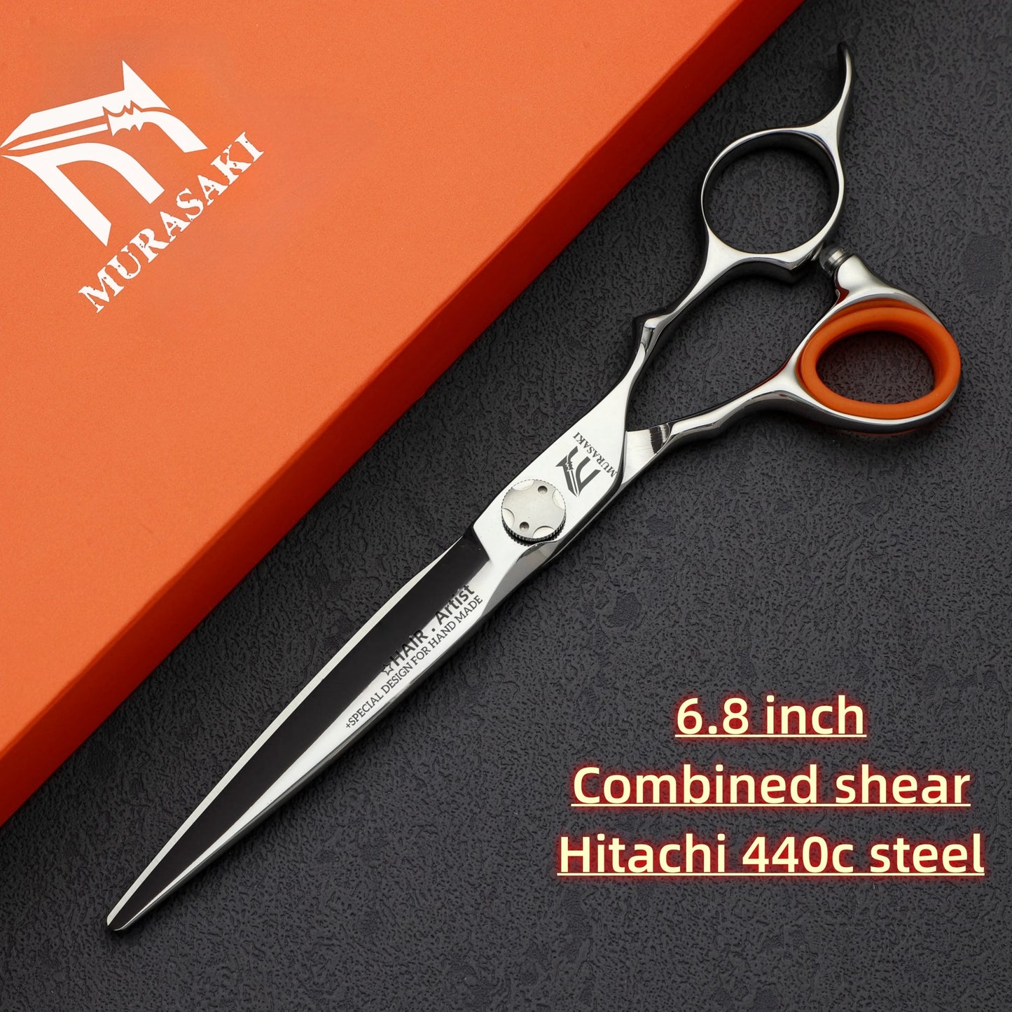 MURASAKI 6.0 inchhair thinning scissors，Professional Barber Accessories，Made by Hitachi 440C Steel，High-end Hair Cutting Tools