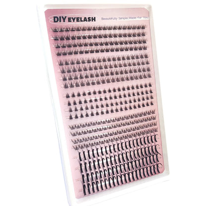 20 rows of lower eyelashes and pointed eyelash clusters single eyelash clusters extended pointed eyelash clusters DIY eyelashes