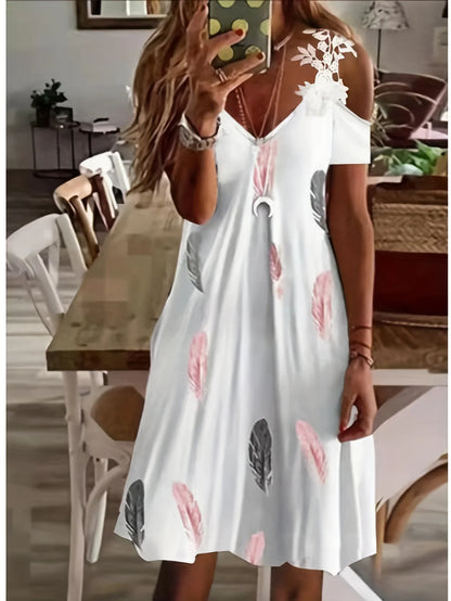 Women's Strapless Lace Batwing Sleeve Dress Print Skirt 2026 Fashion Elegant Maxi Dress for Special Occasions