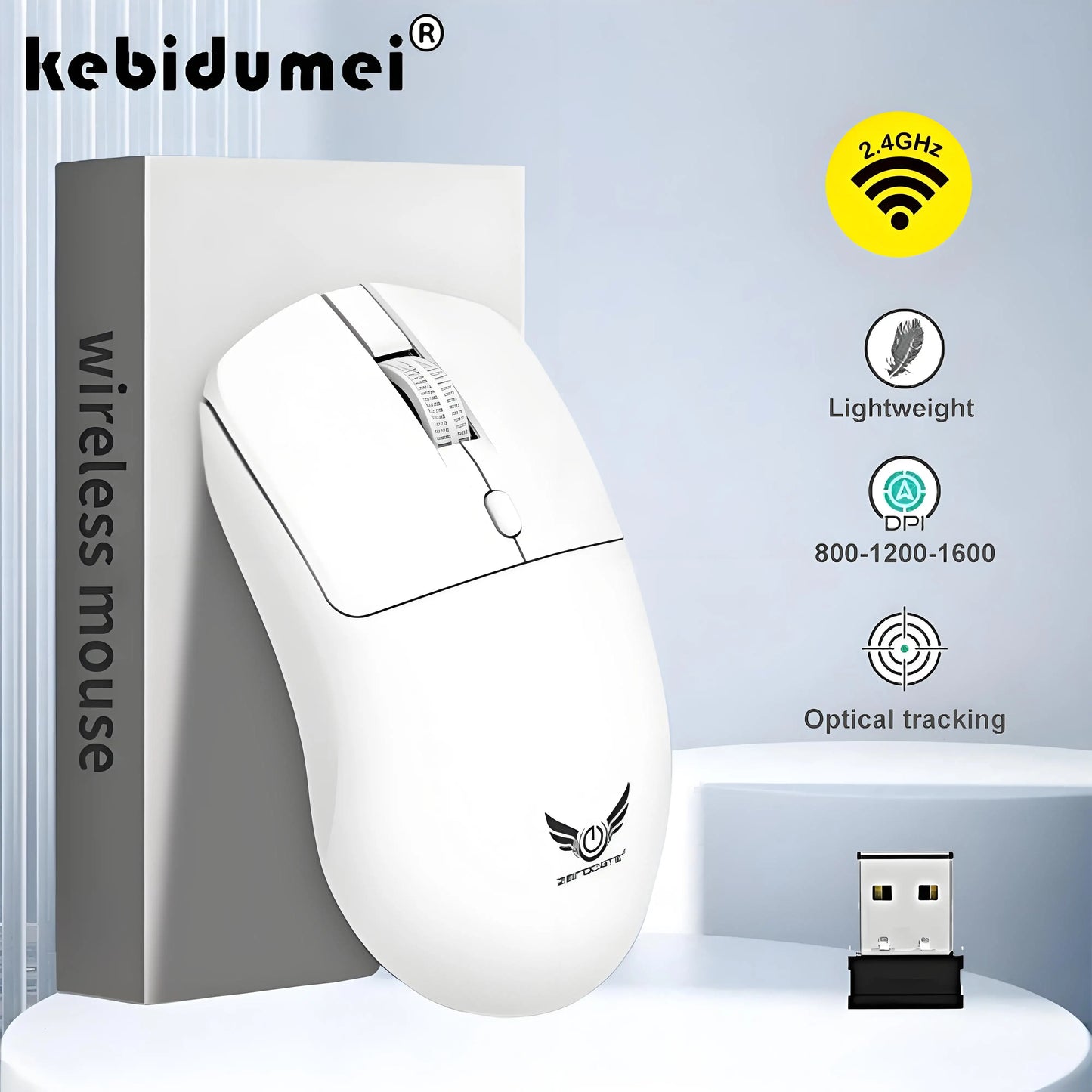 2.4G Wireless Mouse Gaming Mouse Ergonomic Mice 800-1200-1600 DPI Mouse Rechargeable Office Mice for PC Laptop Macbook Pro