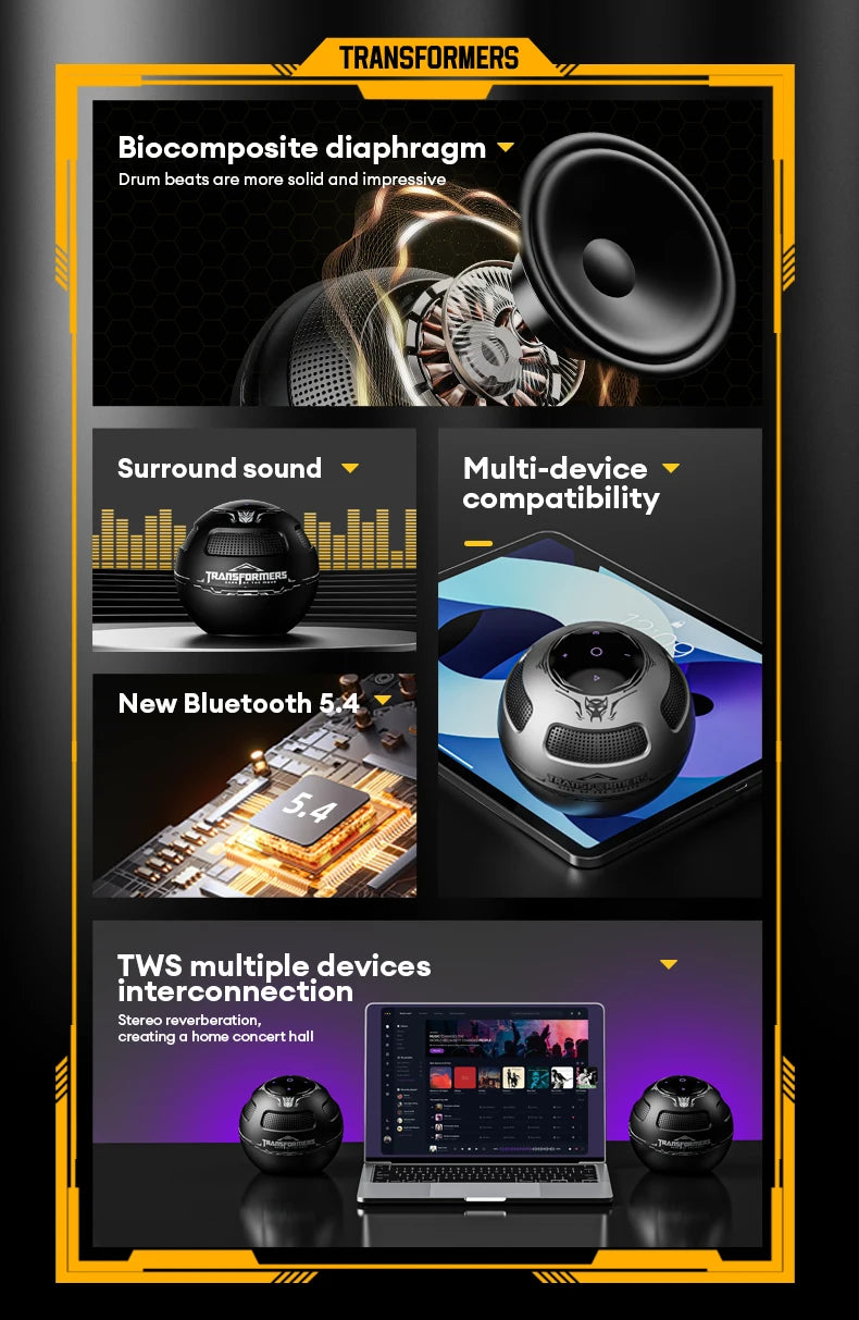 TRANSFORMERS TF-Y17 Portable Bluetooth Stereo Speaker