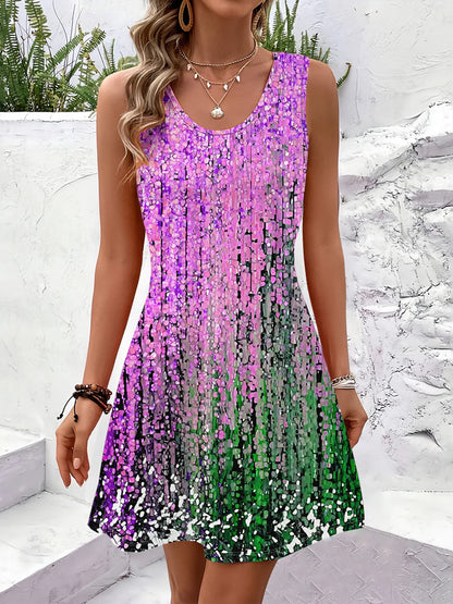 Women Summer Sleeveless Bohemian Dress Exclusive Print Vacation Dress  Birthday Dress for Women Beach Dress Dress for Women Y2k
