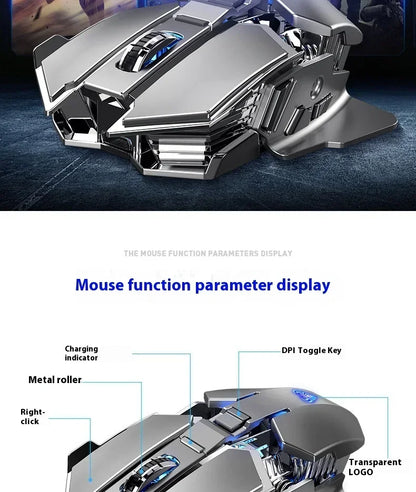 AULA SC300 Ultra-quiet Wireless Gaming Mouse Rechargeable Ergonomic Mechanical Armor Style, Colored and Vibrant Body Design