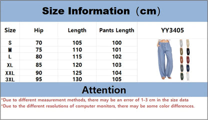 Loose Linen-Blend Wide Leg Casual Pants: Breathable Drawstring Summer Trousers
