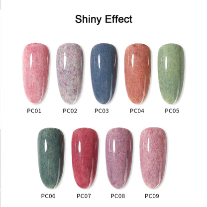 Vendeeni 9 Color/Set Furs Fluff Gel Nail Polish Semi Permanent UV LED Soak Off Gel Varnish DIY Plush Velvet Nail Art Gel Lacquer