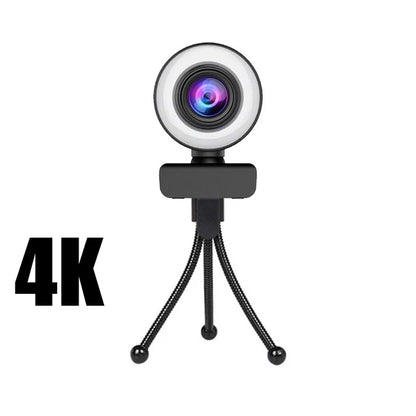 4K Webcam with LED Light 📷✨