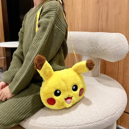 Pokemon Cute Plush Crossbody Bag Anime Figure Messenger Bag Large Capacity Storage Bag Cartoon Cosplay Birthday Party Gift