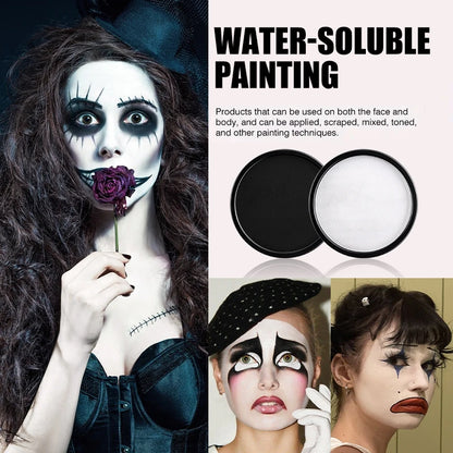 6 Colors Water Activated Face and Body Paint with 1 Brush,Non-Toxic Safe Water Soluble Face Paint for Cosplay,Halloween Makeup