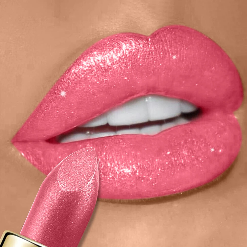 High Pigmented Shiny Lipstick,Stain Resistant,Long-Lasting,Glossy Waterproof Lipstick Shimmering Makeup Valentine'S Day Gift