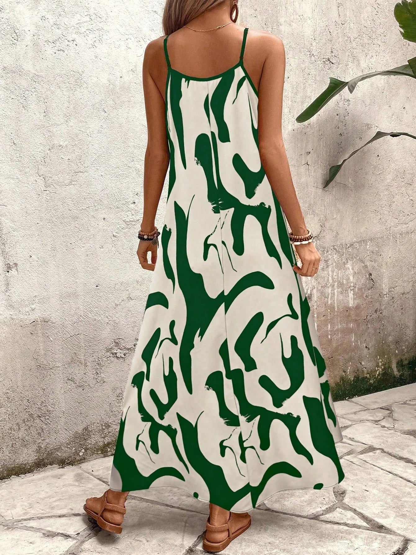 Summer 2026 Women's Fashion Slim Fit Floral Print V-Neck Loose Holiday Style Dress Knitted Fabric A- Line Skirt Casual Wear