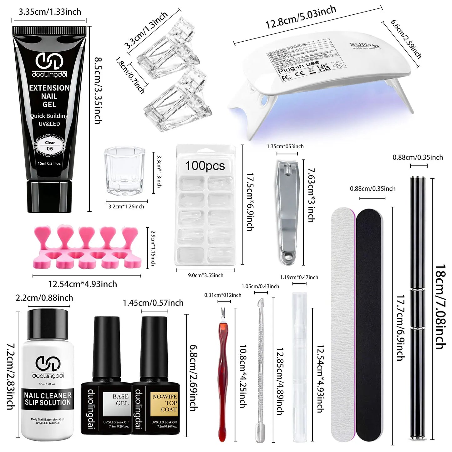 Poly GEL Nail Colors：20 Colors Nail Extension Gel Kit Bright Rainbow Pink Purple Blue Color Collection Poly Gel Nail Kit