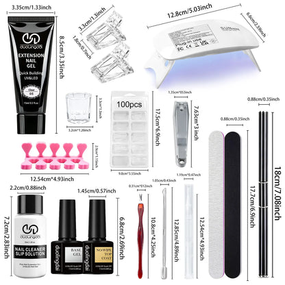 Poly GEL Nail Colors：20 Colors Nail Extension Gel Kit Bright Rainbow Pink Purple Blue Color Collection Poly Gel Nail Kit