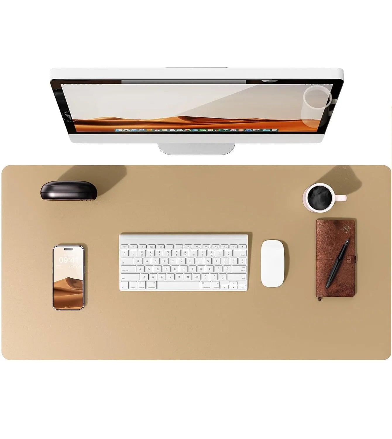 YSAGi Premium PU Leather Desk Mat: Non-Slip Waterproof Office Protector