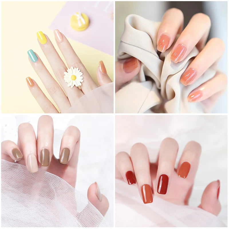 42Pcs/Set Gel Nail Polish Kit Hybrid Varnish Set For Manicure Nails Art UV LED Nail Art Gel Semi Permanent Base Top Coat Varnish