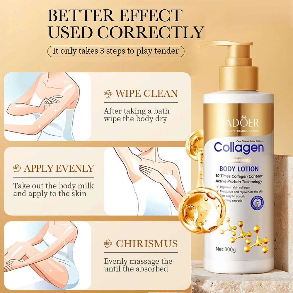 SADOER Collagen Firming Body Lotion: 10 Times Collagen Anti-Aging Hydrator