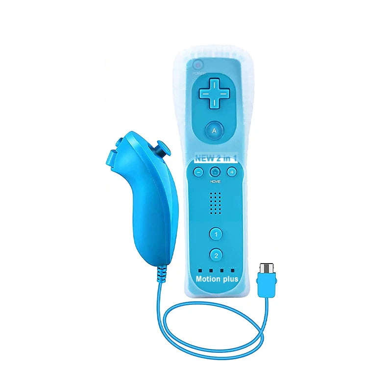 For Nintendo Wii U Joystick 2 in 1 Wireless Remote Gamepad Controller Set Motion Plus Video Games Control Nintendo Wii 1 Pair