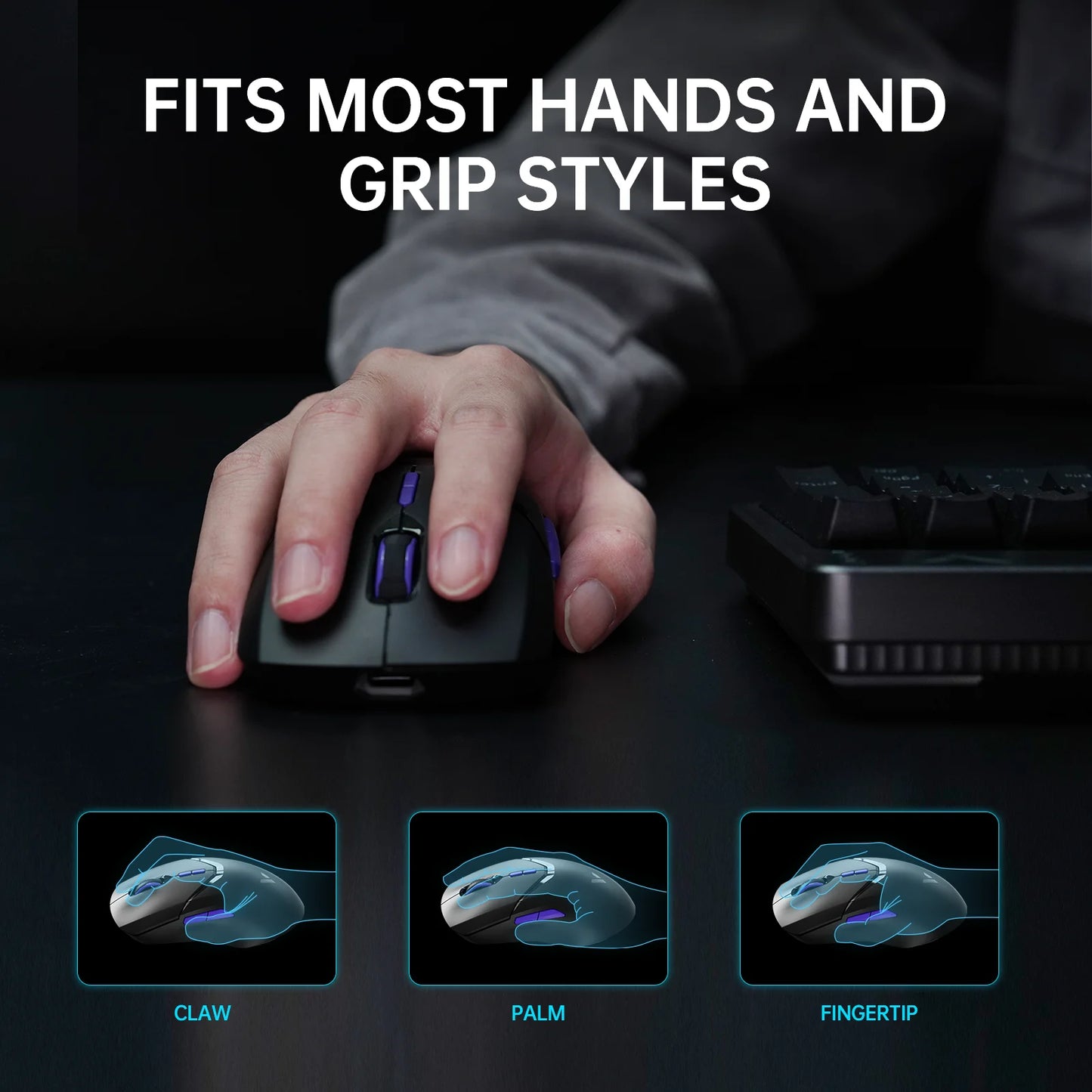 Rapoo VT9PRO 4K Wireless Gaming Mouse Superlight 26000DPI 4KHz Polling Rate 0.25ms Response Time 180H BatteryLife PAW3398