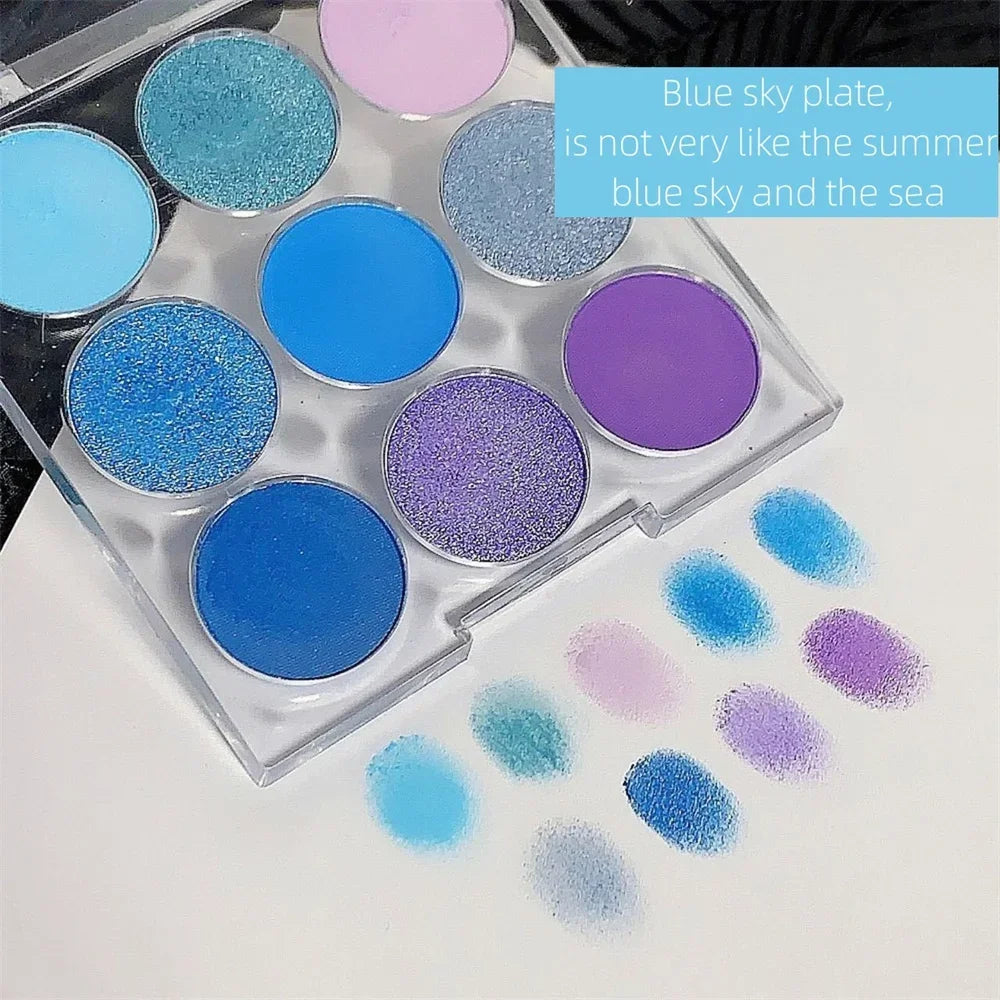 9 Colors Eye Shadow Palette Summer Pearl Matte Fine Shimmer Eyeshadow Powder Long Lasting Charming Eyes Make Up Palette Cosmetic