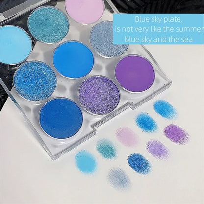 9 Colors Eye Shadow Palette Summer Pearl Matte Fine Shimmer Eyeshadow Powder Long Lasting Charming Eyes Make Up Palette Cosmetic