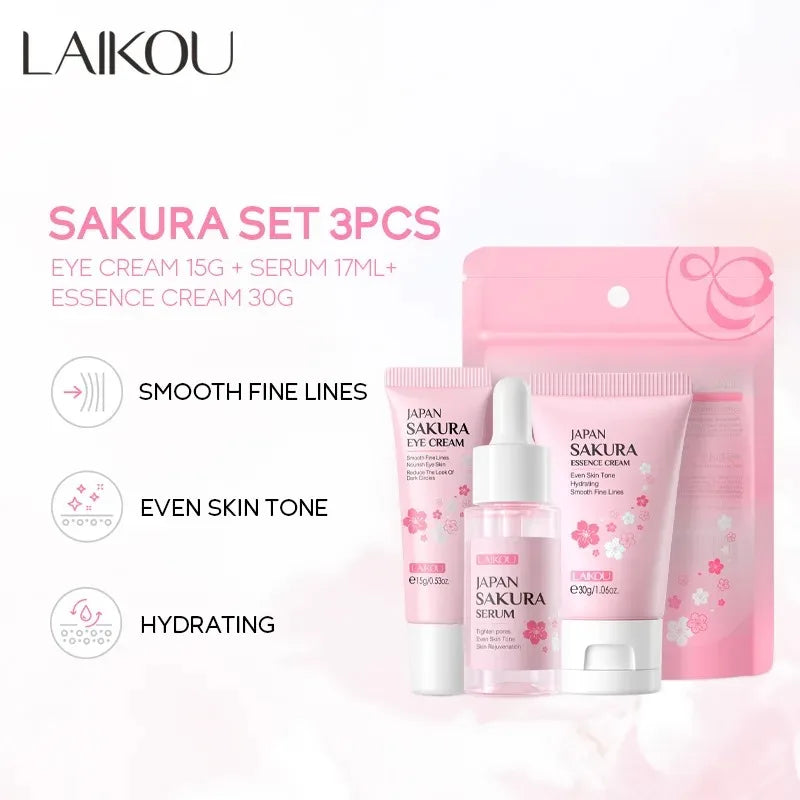 LAIKOU Daily Essentials Skin Care Set: 3-Piece Travel Pouch