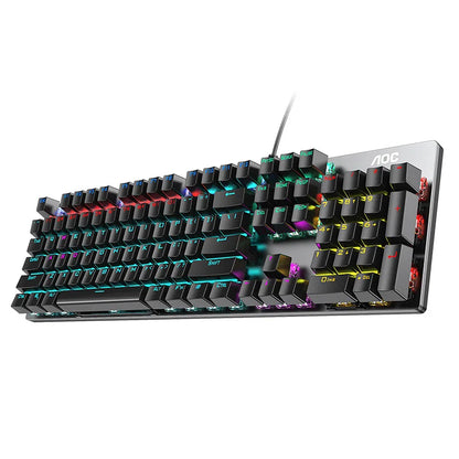 GK410 Professional Mechanical Keyboard: Metal Panel & RGB Backlit Gaming Edition