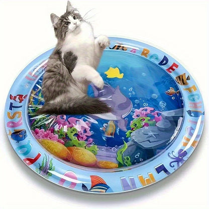 Thickened Large Square Scratch-Resistant Pet Inflatable Water Bed Toy, Pet Interaction Cooling, water spraying, and ice cooling