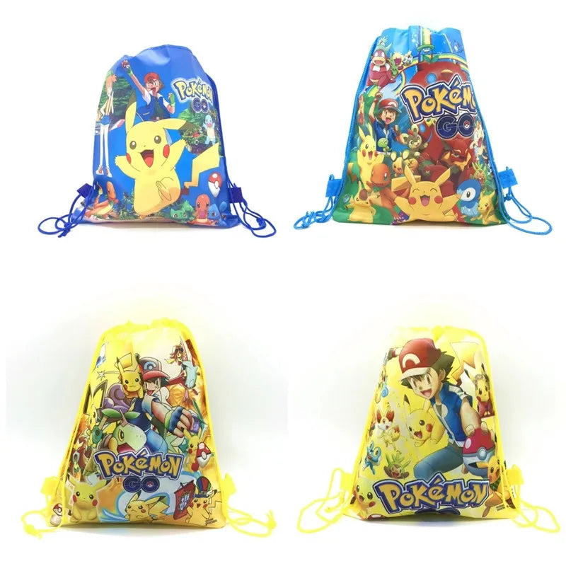 12/24 Pokemon Pikachu Non-woven Fabric Backpack Pattern Gift Bag Non-woven Fabrics Shopping Bag Theme Party Drawstring Backpack