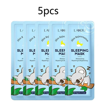 LAIKOU Sleeping Face Mask Set: 5pcs Night Repair & Deep Hydration Combo